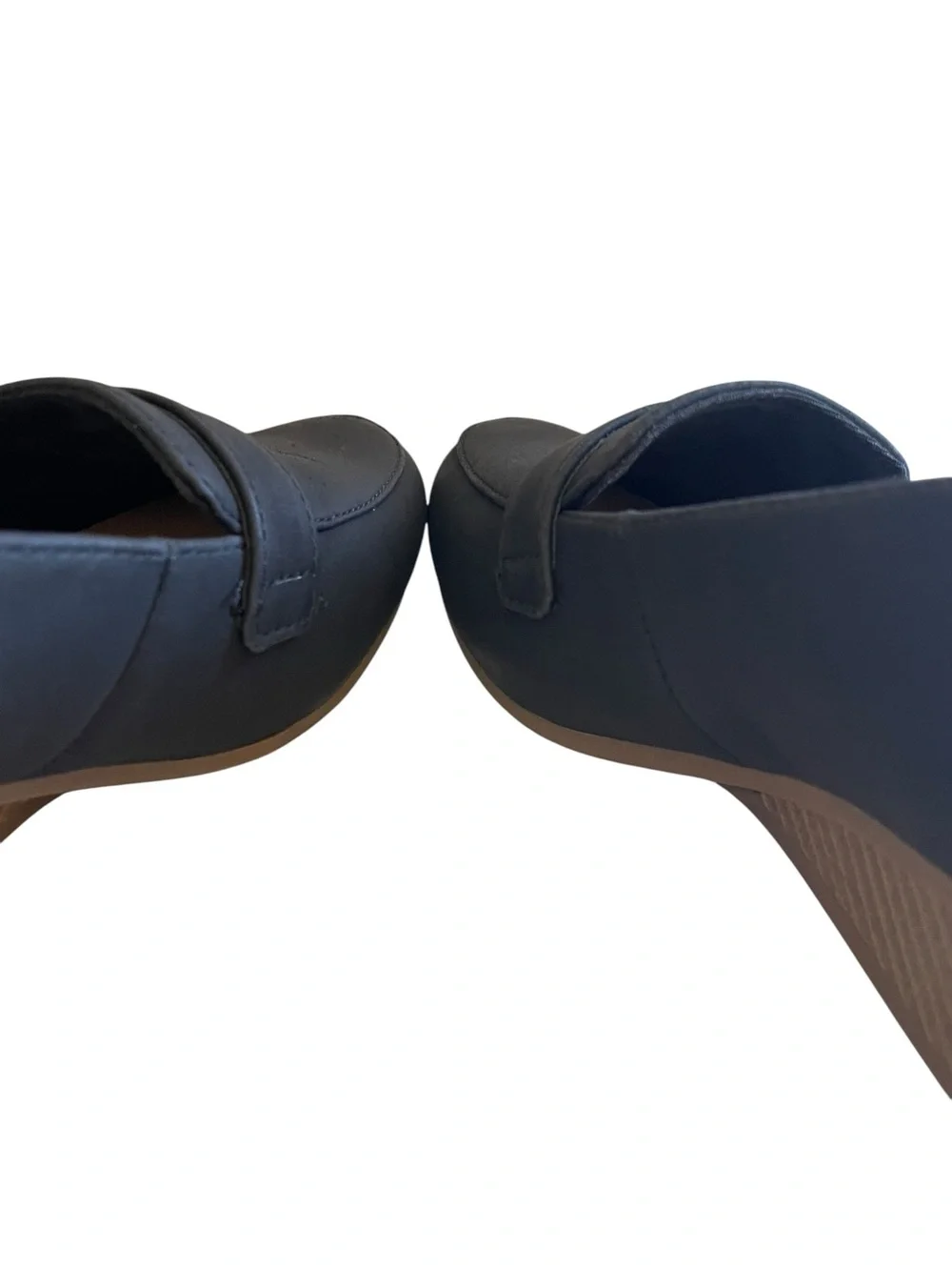 Dr. Scholl's Brooke Black Wedge Loafer with Decorative Ring Accent Size 7 NEW